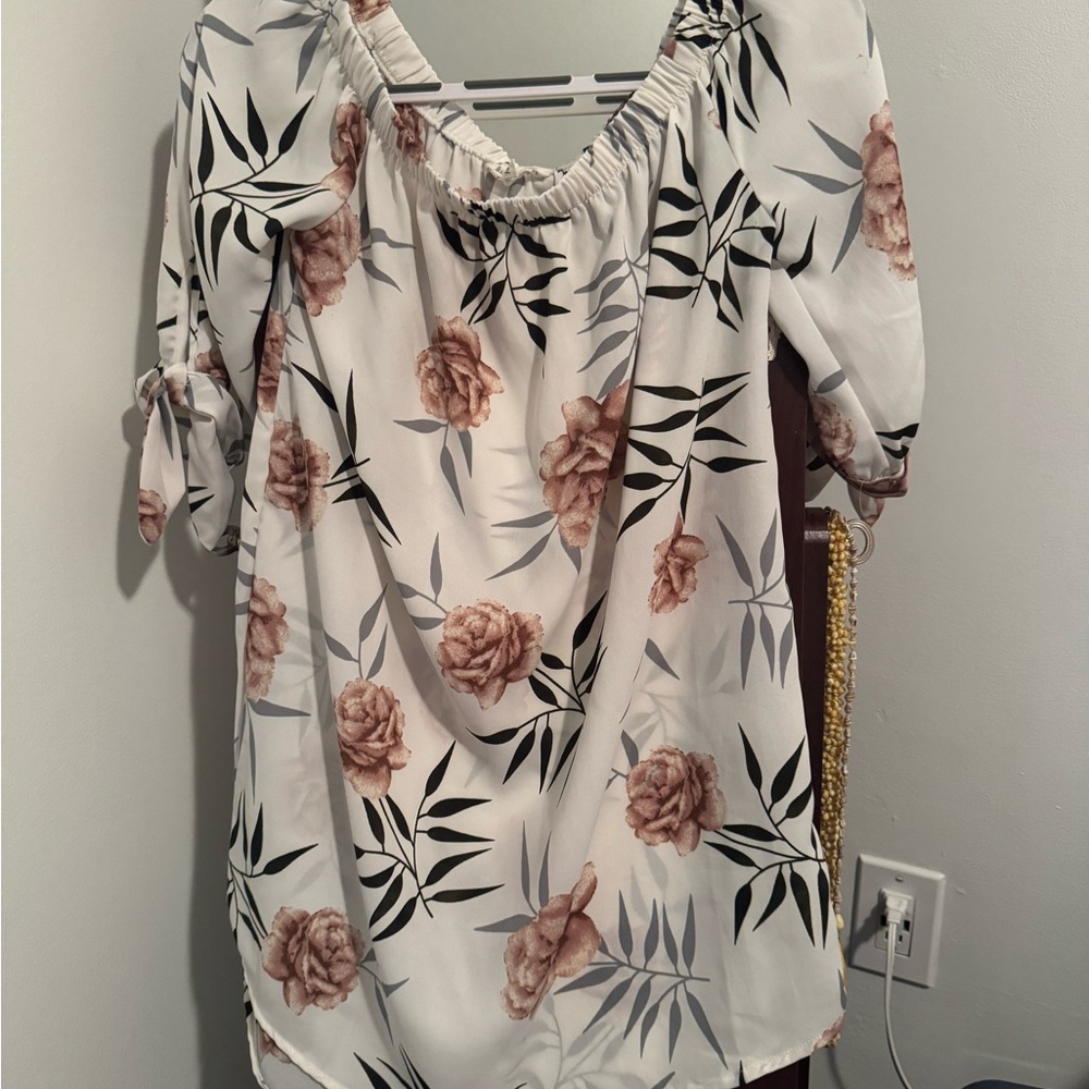 Floral Print Women's Mini Off Shoulder Dress